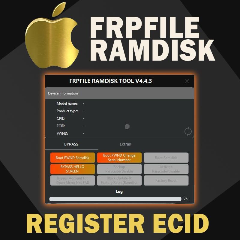 FRPFile RAMDISK Tool - ECID Register - Passcode & Hello Bypass (iPhone 6 - X)